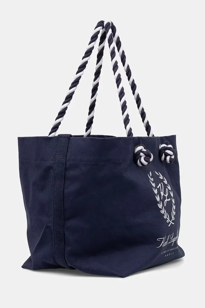 borsa tote da donna in cotone K/HOTEL Blu navy