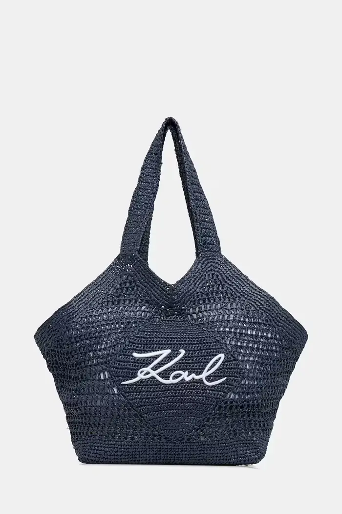Karl Lagerfeld borsa tote da donna intrecciata K/SIGNATURE Blu navy