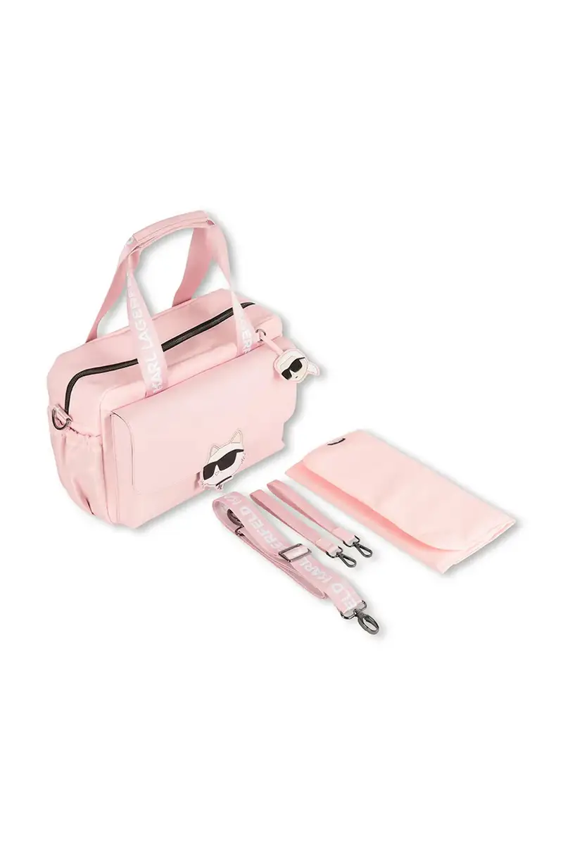Karl Lagerfeld borsa trolley con fasciatoio Rosa
