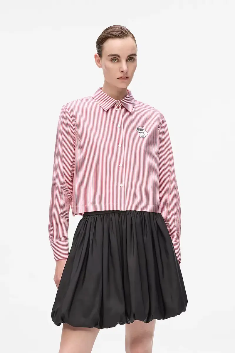 Karl Lagerfeld camicia in cotone donna colore rosso A4W11032