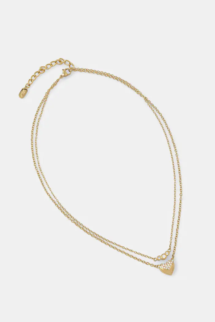 Karl Lagerfeld collana con ciondolo da donna in acciaio inox con cristallo Oro