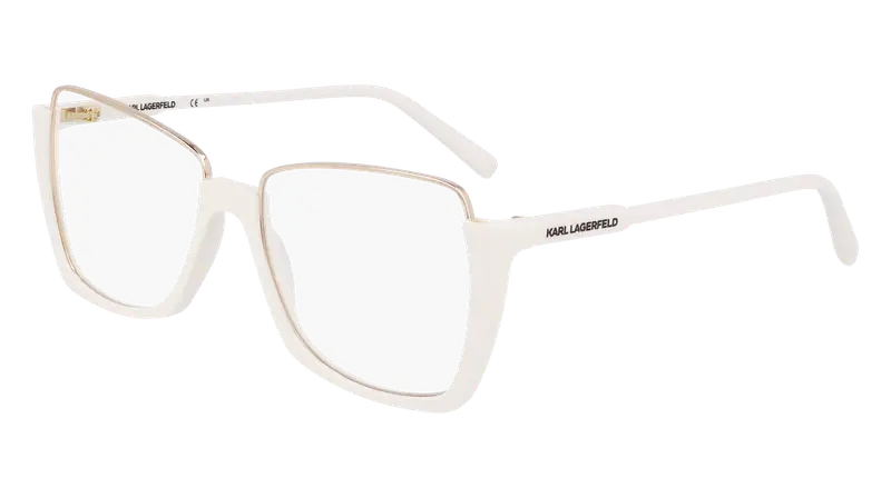 Karl Lagerfeld Donna KL355 105 Montature da vista Metallo Bianco Squadrata Normale Normale