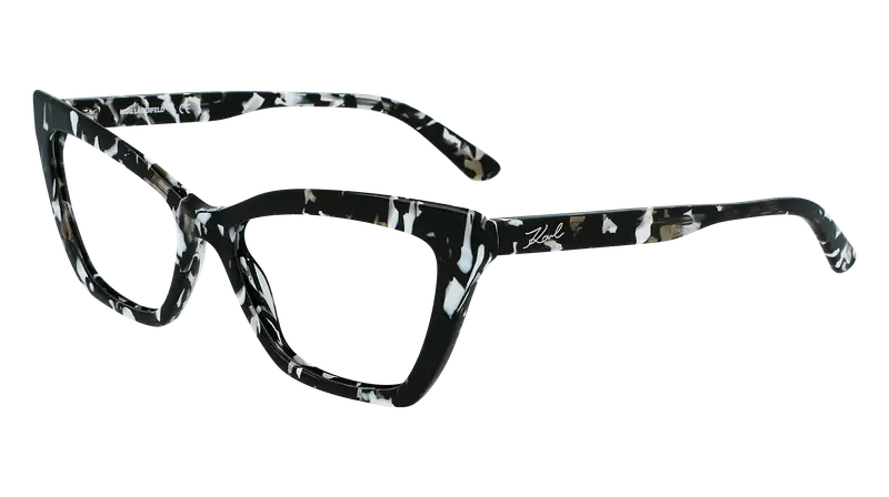 Karl Lagerfeld Donna KL6063 007 Montature da vista Acetato Nero Cat Eye Normale Fotocromatiche