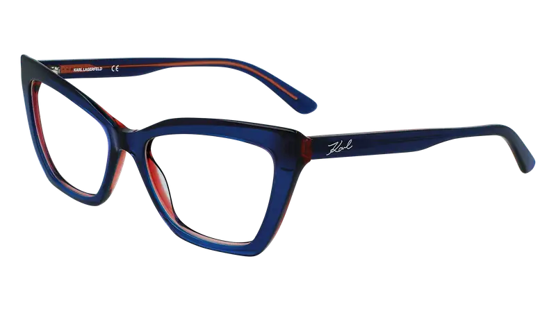 Karl Lagerfeld Donna KL6063 403 Montature da vista Acetato Blu Cat Eye Fotocromatiche Fotocromatiche