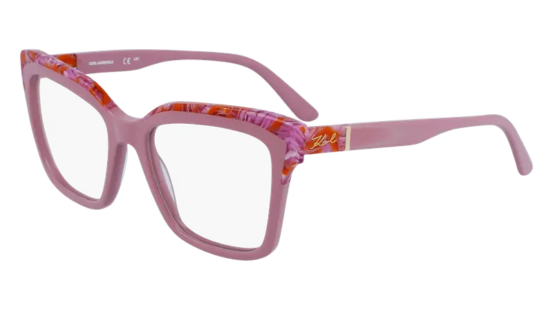 Karl Lagerfeld Donna KL6130 618 Montature da vista Acetato Rosa Squadrata Normale Normale