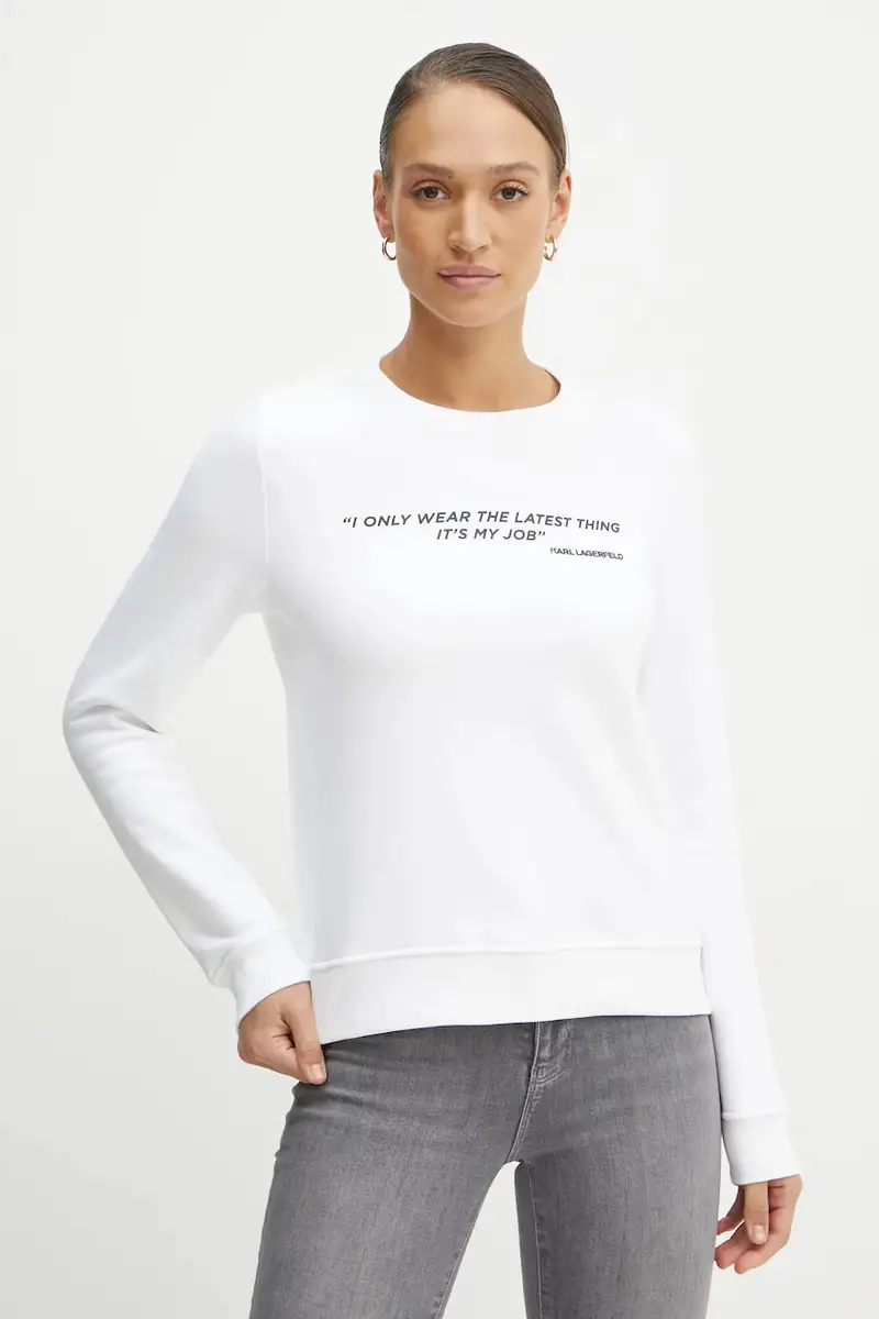 Karl Lagerfeld felpa donna colore bianco A1W20038