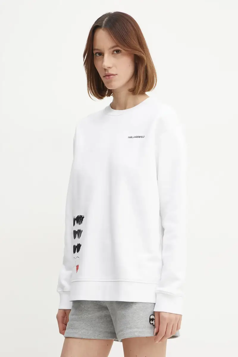 Karl Lagerfeld felpa donna colore bianco A1W20076