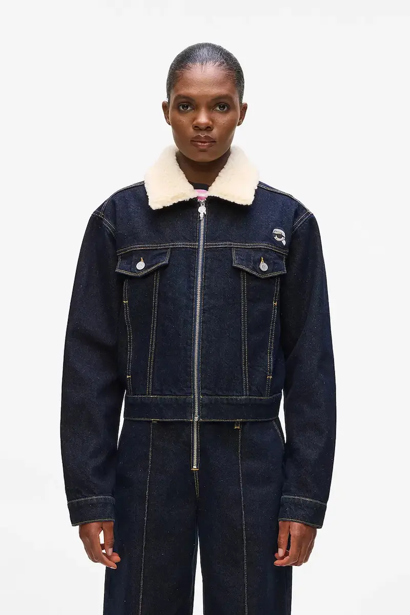 Karl Lagerfeld giacca di jeans in cotone colore blu navy A4W14025