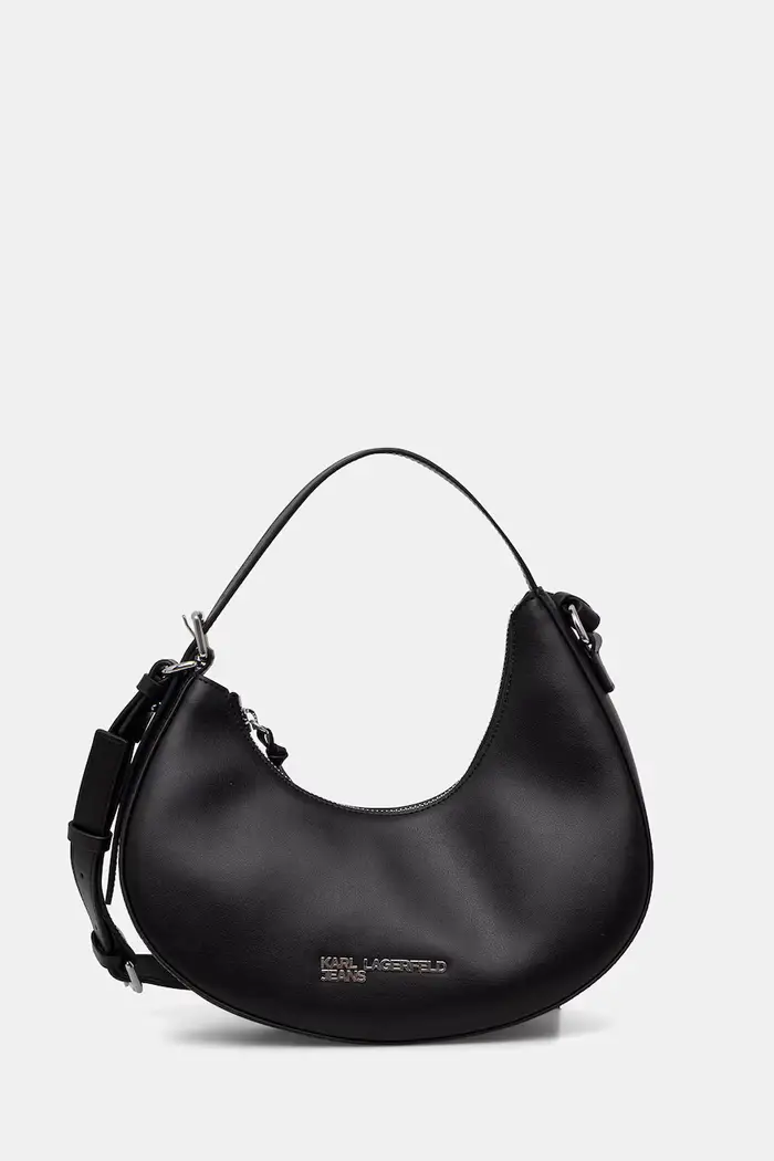 Karl Lagerfeld Jeans borsa hobo da donna in pelle Nero