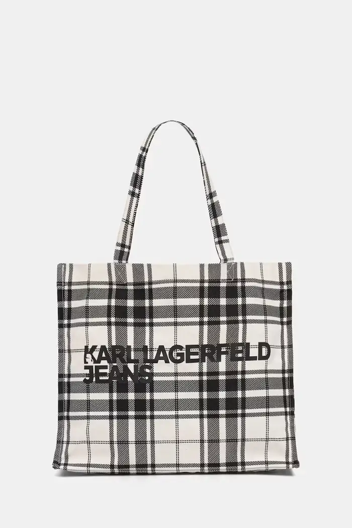 borsa shopper da donna in cotone Nero