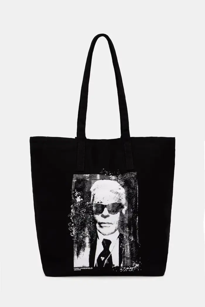 borsa tote da donna in cotone Nero