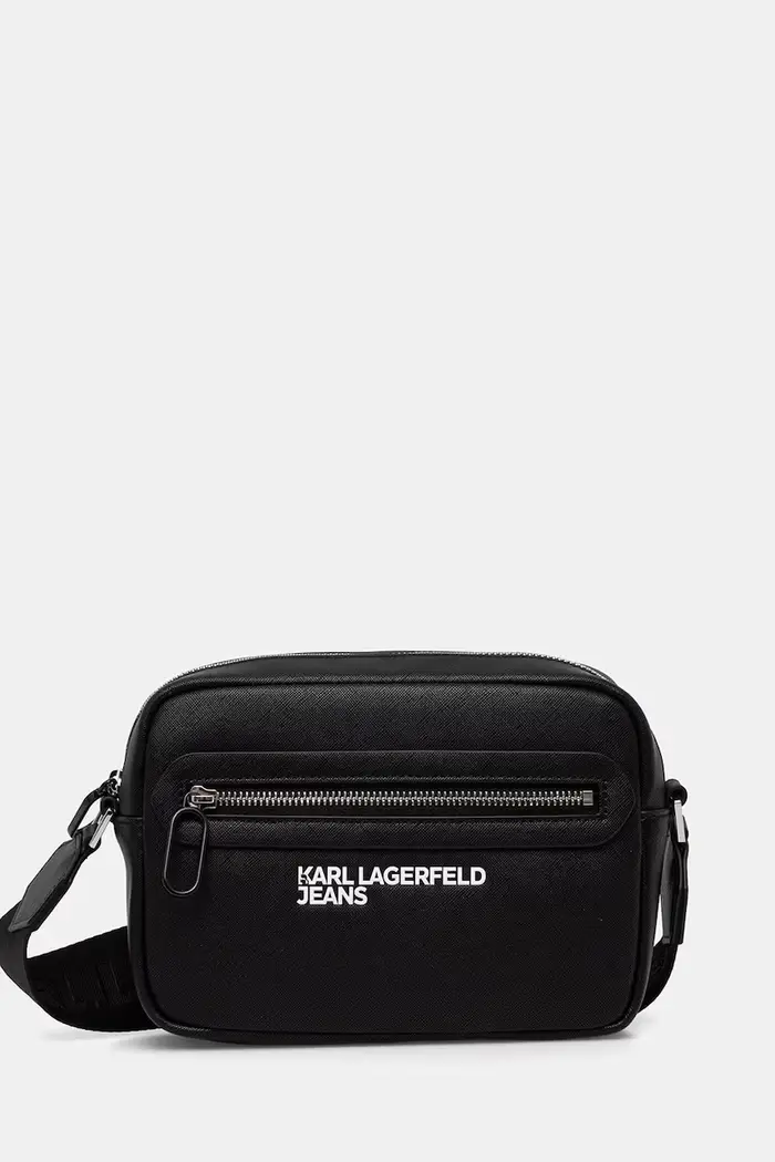 Karl Lagerfeld Jeans bustina da uomo in similpelle Nero