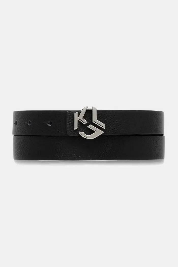 Karl Lagerfeld Jeans cintura in pelle bilaterale Nero