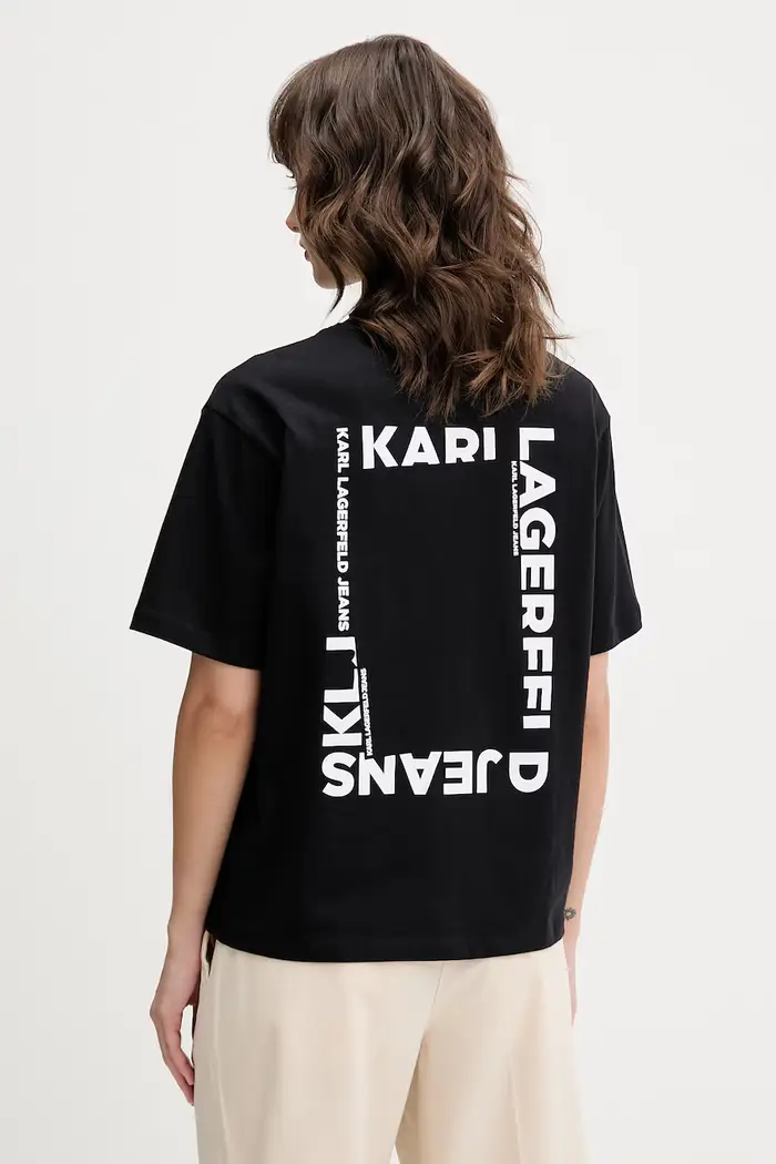 T-shirt da donna in cotone Nero