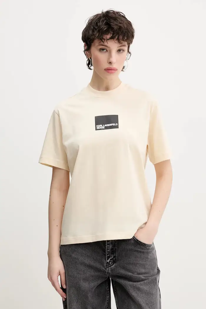 Karl Lagerfeld Jeans t-shirt in cotone Beige