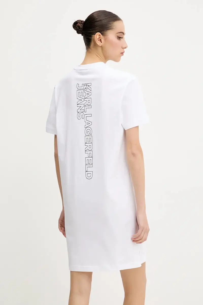 Karl Lagerfeld Jeans vestito in cotone colore bianco A2W13036