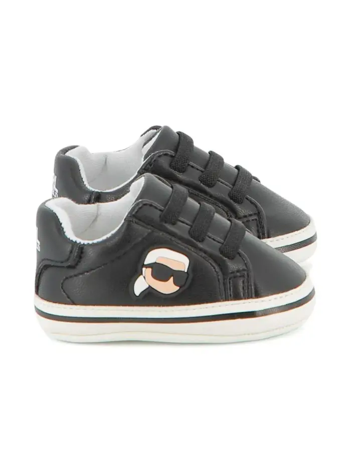 KARL LAGERFELD KIDS Sneakers con Logo e Lacci Elasticizzati Nero