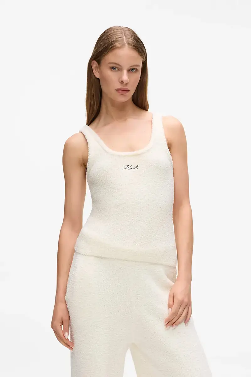 Karl Lagerfeld maglietta senza maniche colore bianco A4W44004