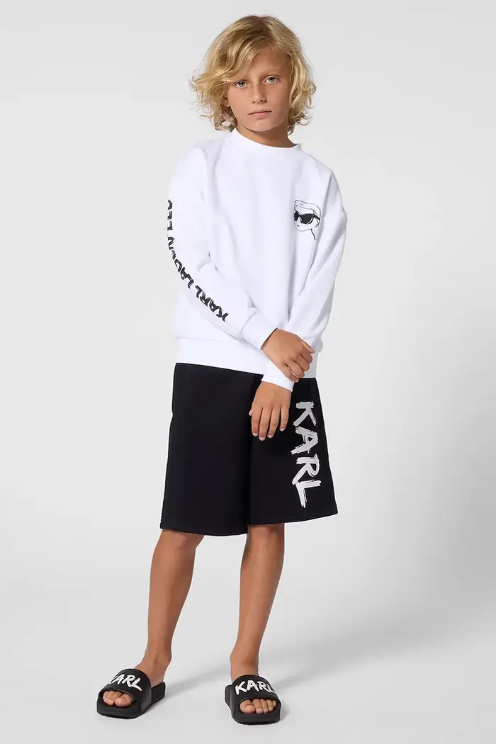 Pantaloncini da tuta per bambini con cotone Nero