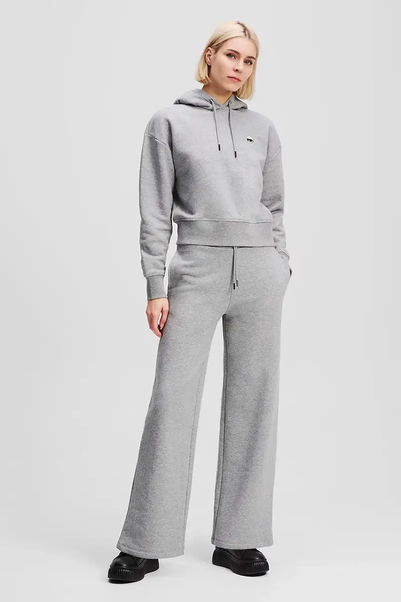 Karl Lagerfeld pantaloni tuta di cotone donna colore grigio A3W10117