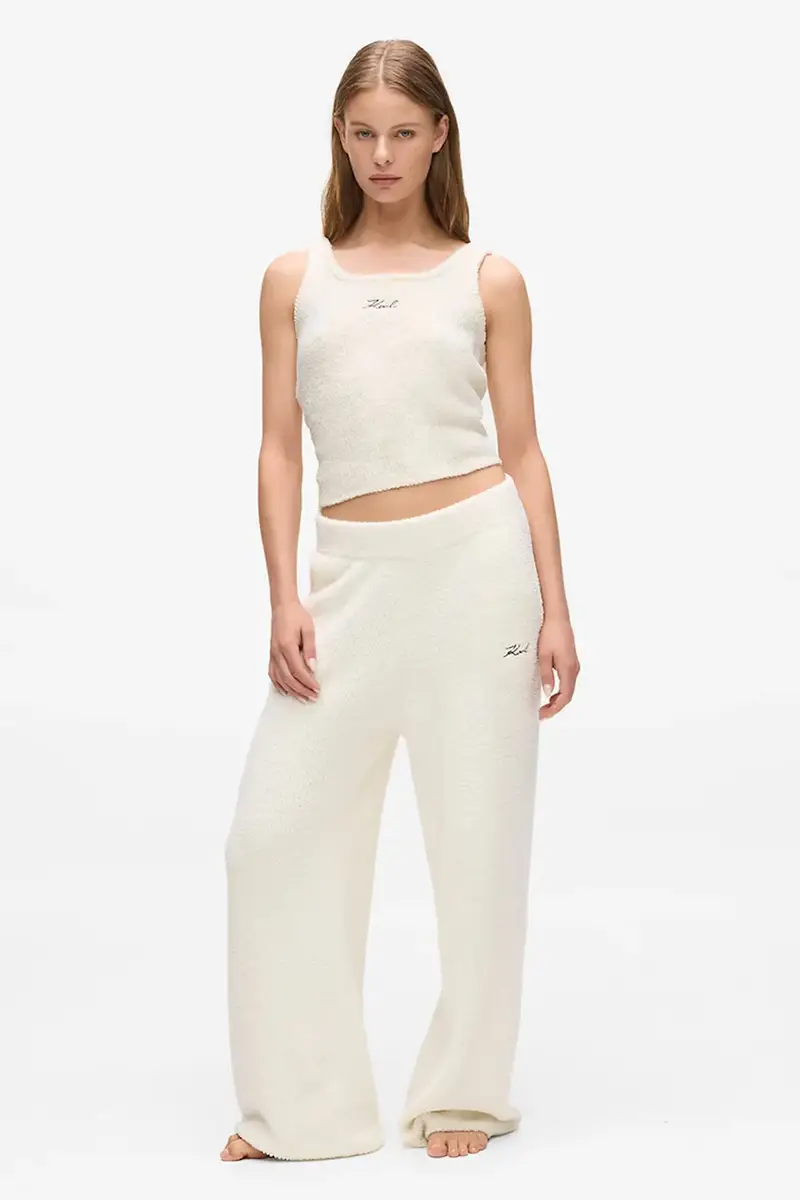 Karl Lagerfeld pantaloni tuta donna colore beige A4W44005