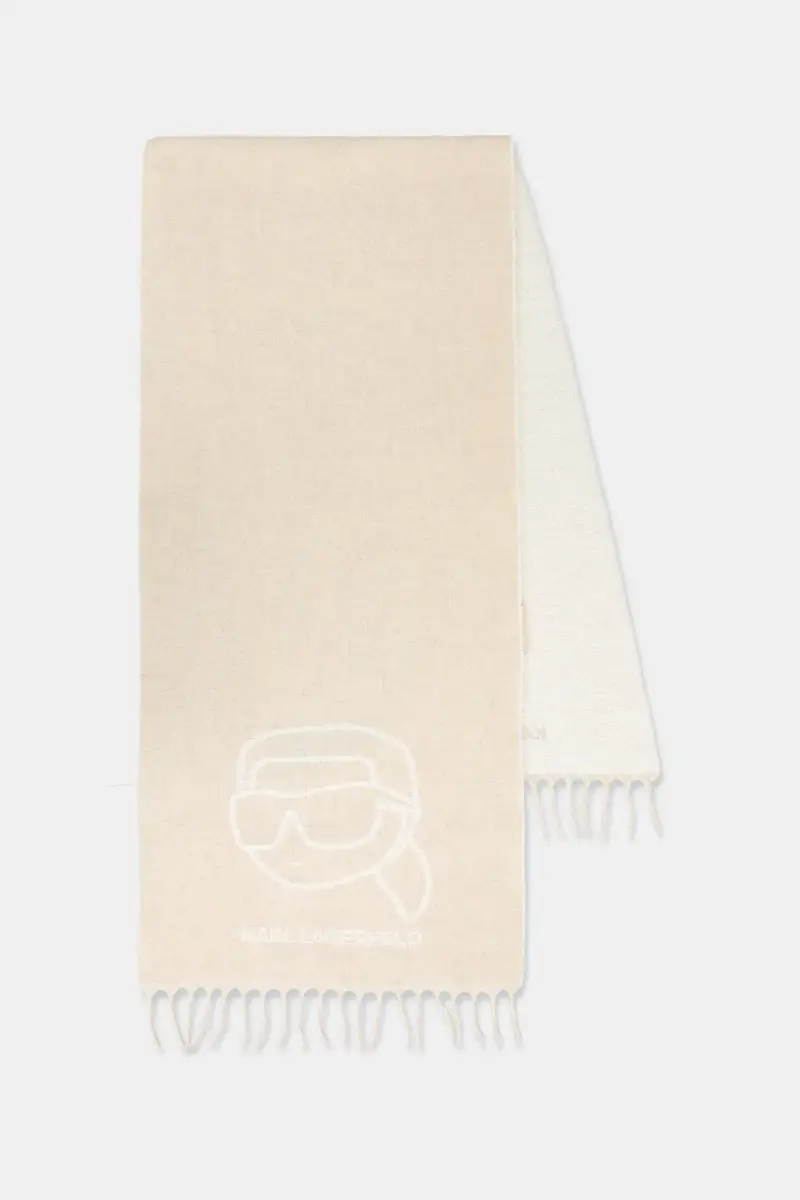 Karl Lagerfeld scialle con lana colore beige A4W33051