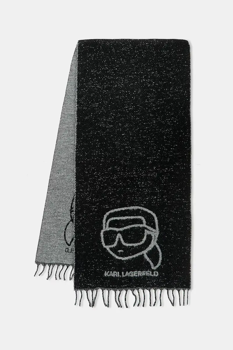 Karl Lagerfeld scialle con lana colore nero A4W33051