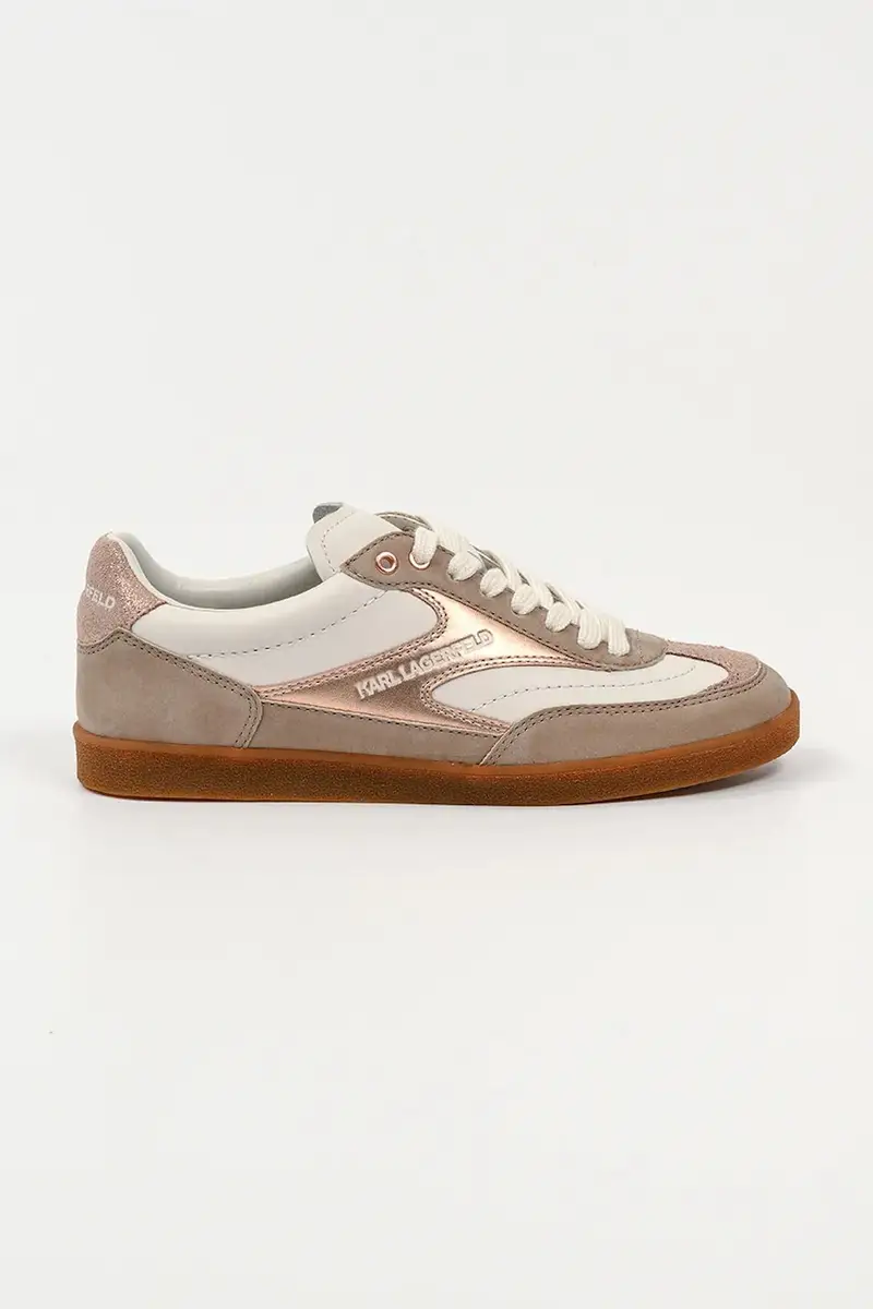 Karl Lagerfeld sneakers in pelle KANDIDATE donna colore arancione KL63855 Beige