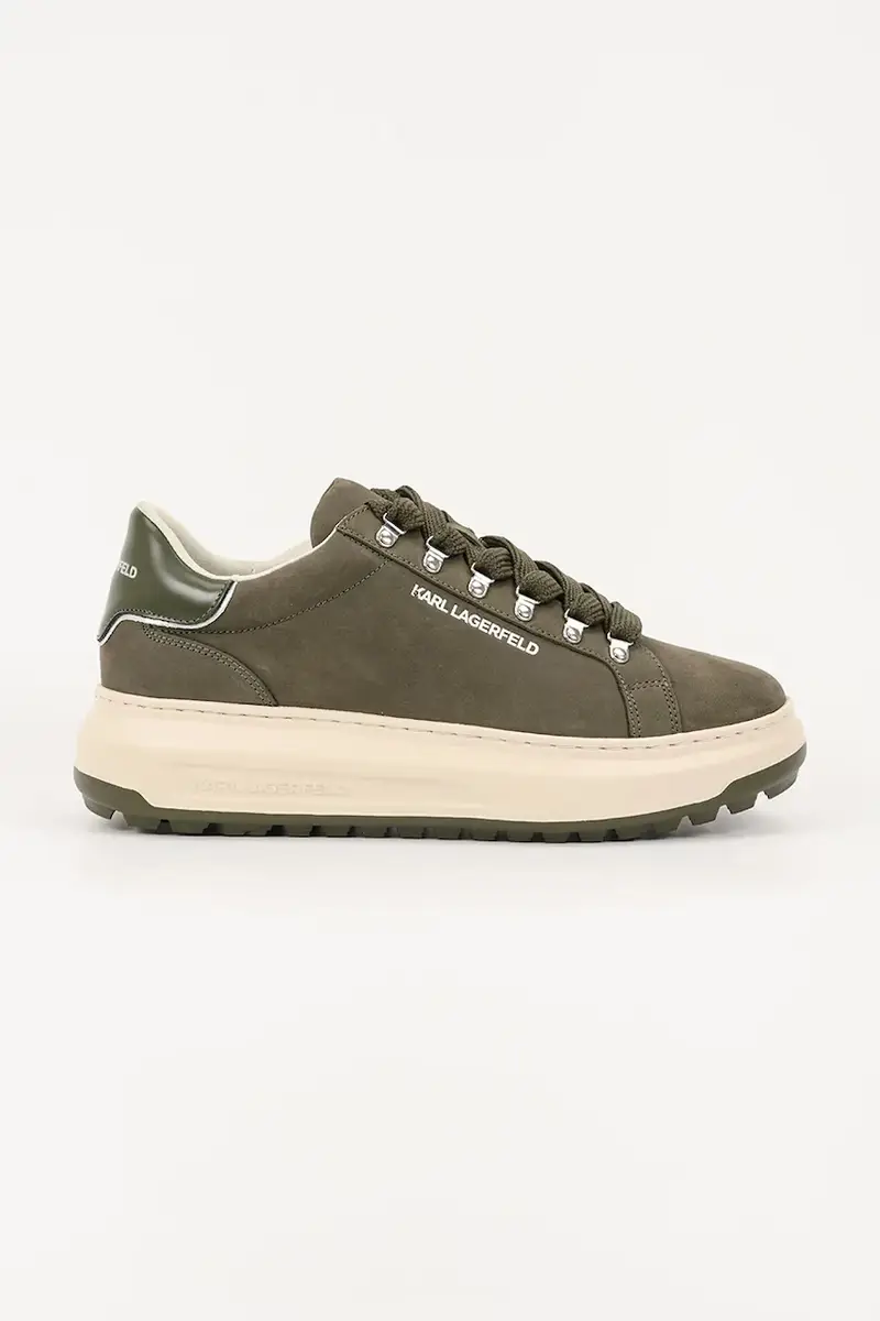 Karl Lagerfeld sneakers in pelle KAPRI LUG uomo colore verde KL57545