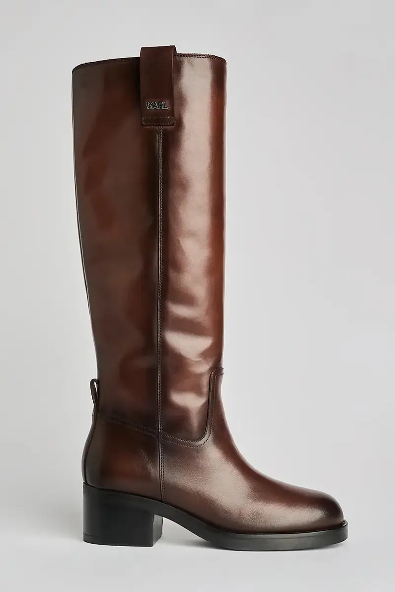 Karl Lagerfeld stivali in pelle BROOKLYN donna colore marrone KL41790W