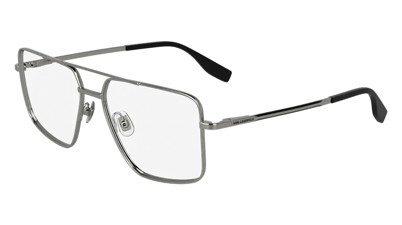 Karl Lagerfeld Uomo KL357 041 Montature da vista Metallo Argento Pilot Normale