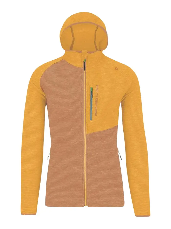 Karpos Felpa con cappuccio Camoscio con zip intera Giallo