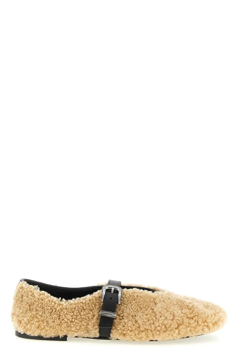 KATE CATE Ballerina Donna beige in shearling e pelle