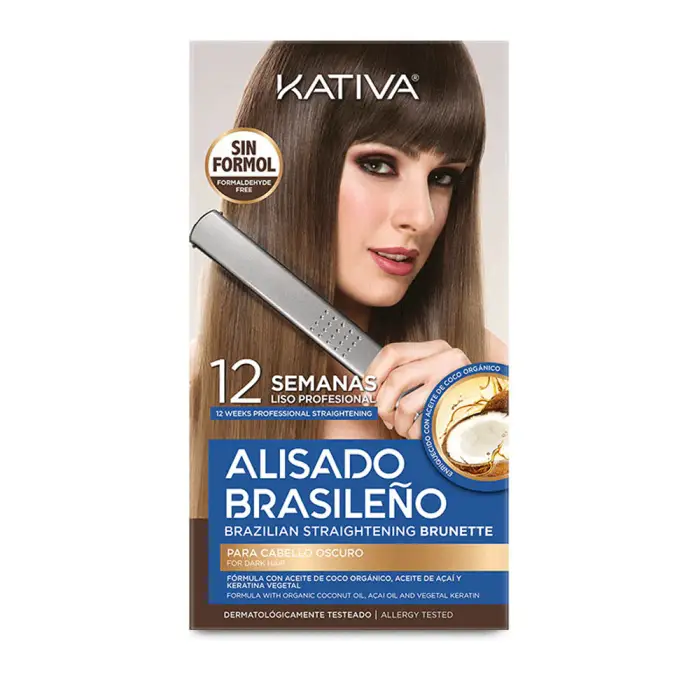 Kativa Kit lisciante brasiliano per capelli castani - Kit lisciante alla cheratina - 225 ml