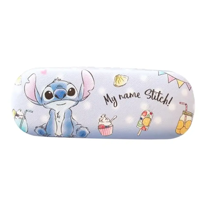 KATVVYE Custodia per occhiali da vista a tema anime Stitch, custodia rigida per occhiali con panno, custodia protettiva portatile per