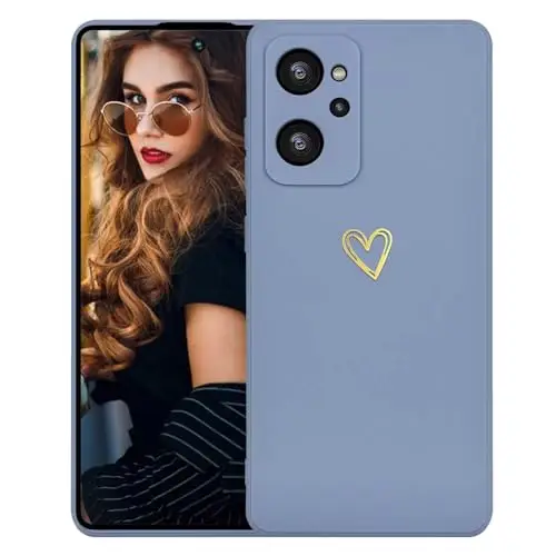 Kaywzo Cover per Realme 9i, Custodia in Silicone TPU Liscio di Morbido con Modello Cardiaco, Design
