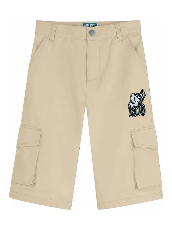 Kenzo Bermuda Con Logo Beige