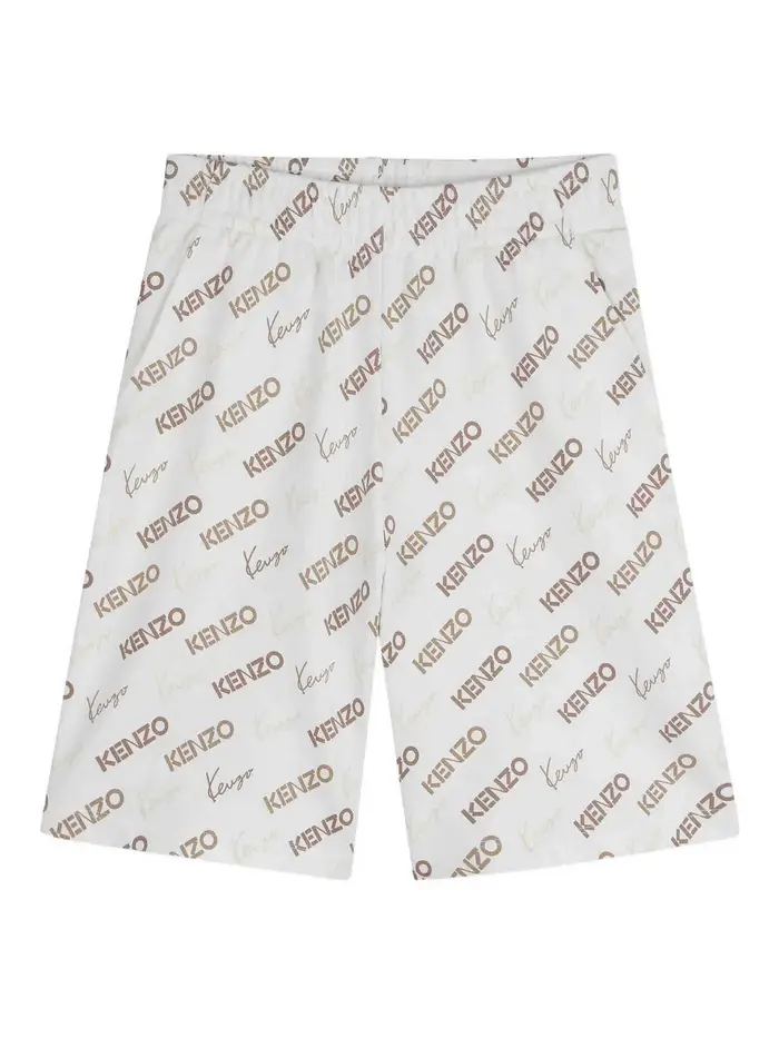 Kenzo Bermuda Con Stampa Bianco
