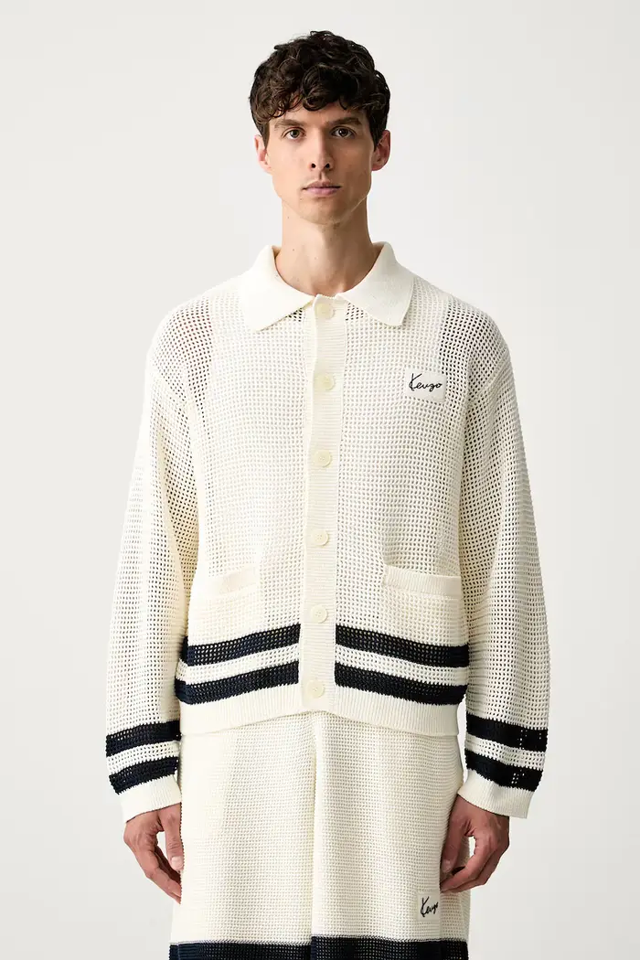 cardigan da uomo con cotone Beige