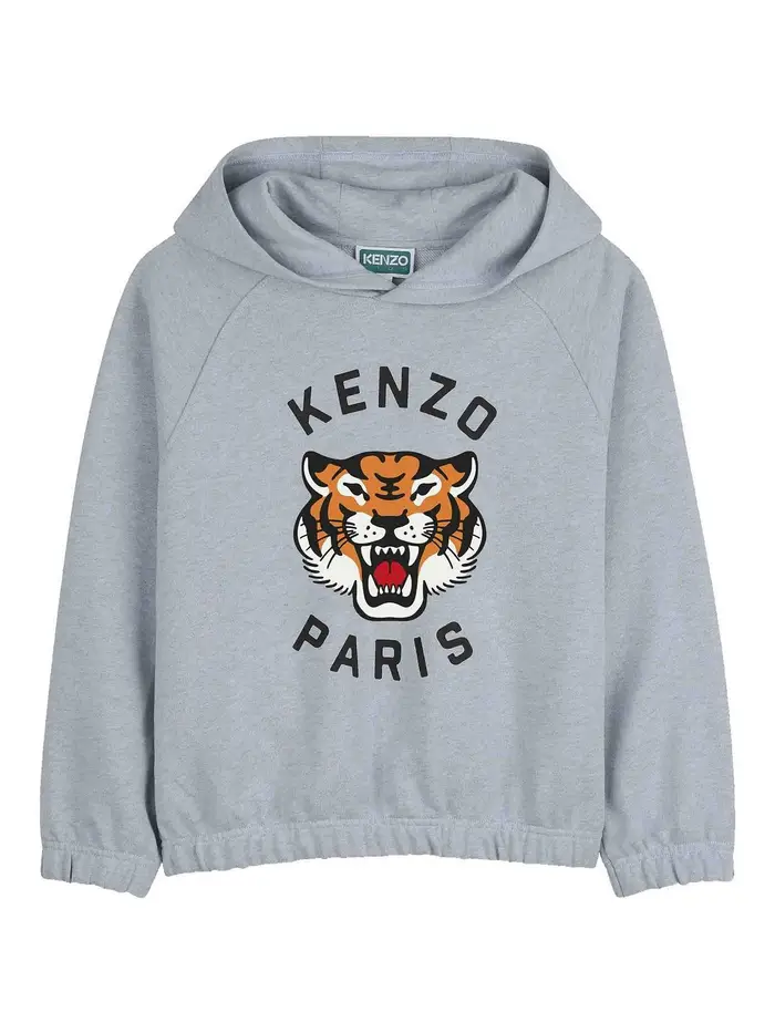 Kenzo Felpa Con Cappuccio Azzurro