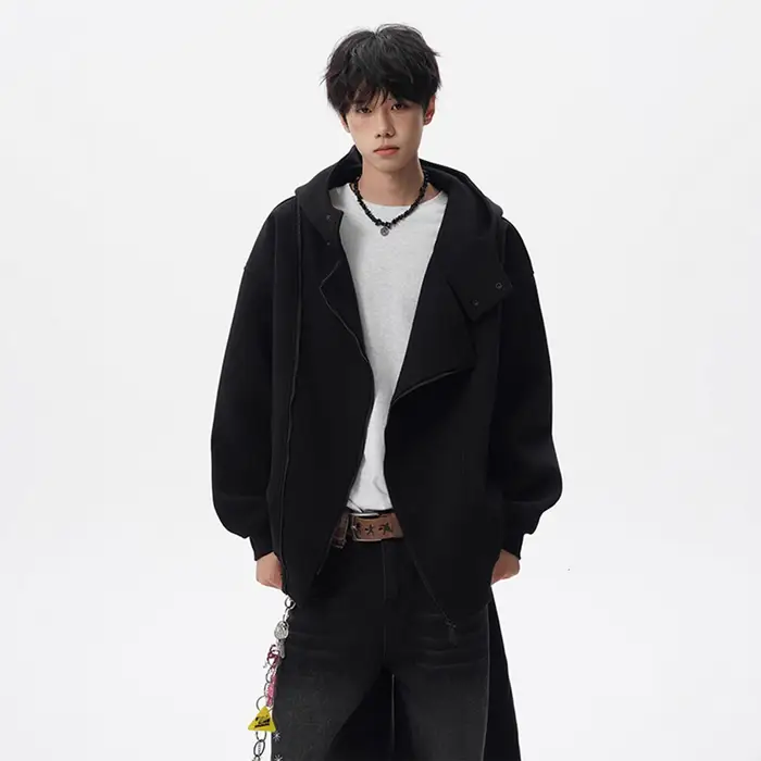 Kenzo Felpa con Cappuccio da Uomo e Donna Autunno Inverno High Street Versatile Sportiva Doppia Zip Cardigan Giacca per Coppia