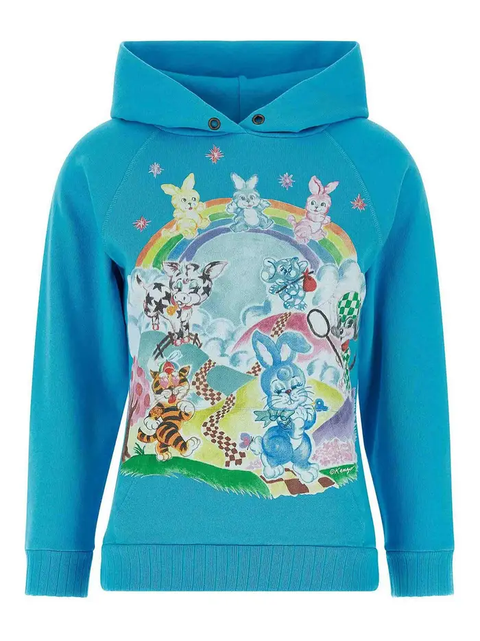 Kenzo Felpa con cappuccio dei cartoni animati Azzurro