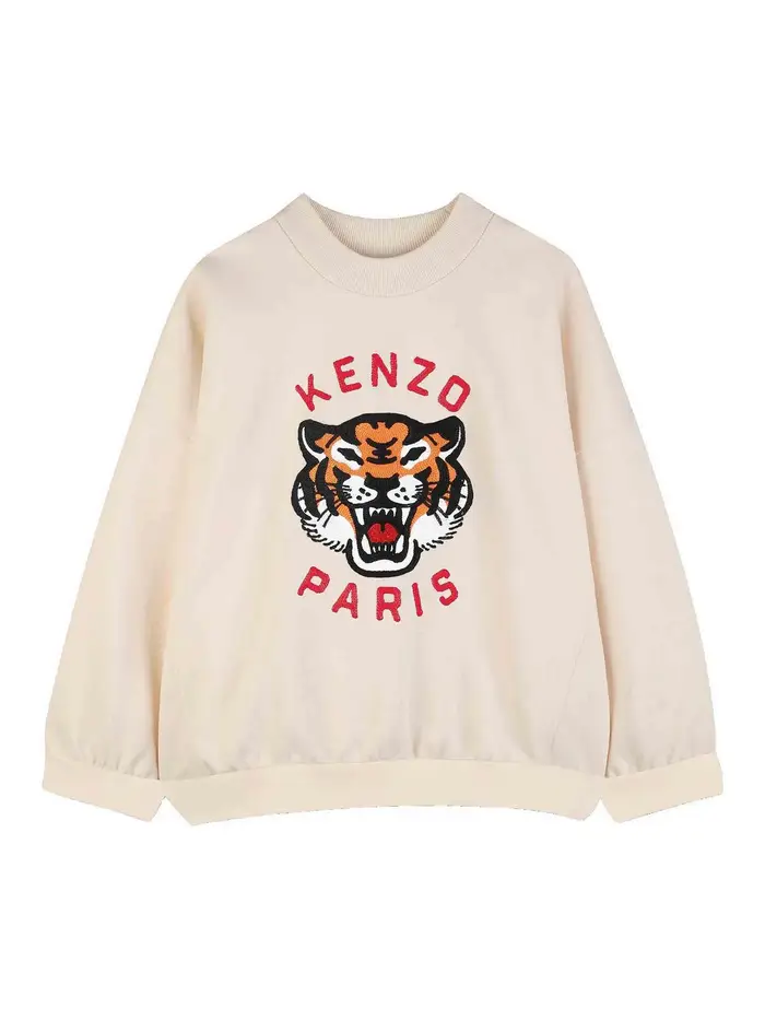 Kenzo Felpa Con Stampa Beige
