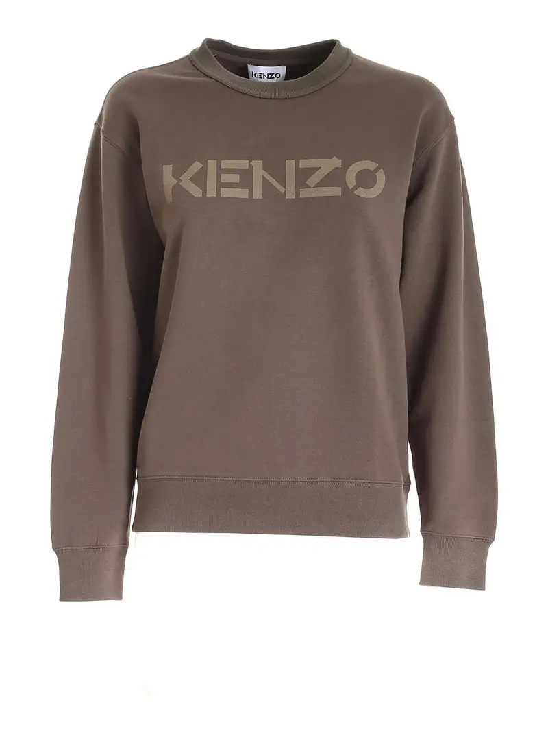 Kenzo Felpa verde militare con stampa logo