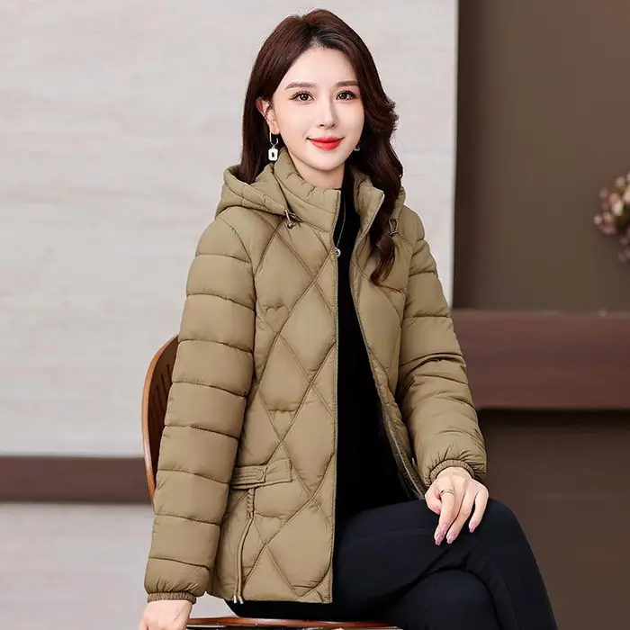 Giacca Imbottita in Cotone da Donna Corta Madre Larga Giacca Imbottita in Cotone Giacca Imbottita in Cotone Joker per Persone di Mezza Età e Anziani 5XL