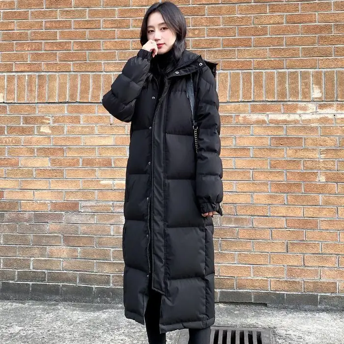 Giacca in piumino da donna per l inverno, stile drama cinese, nuova collezione invernale da donna, sopra il ginocchio, stile studente, larga, , giacca in cotone ispessito XXL nero