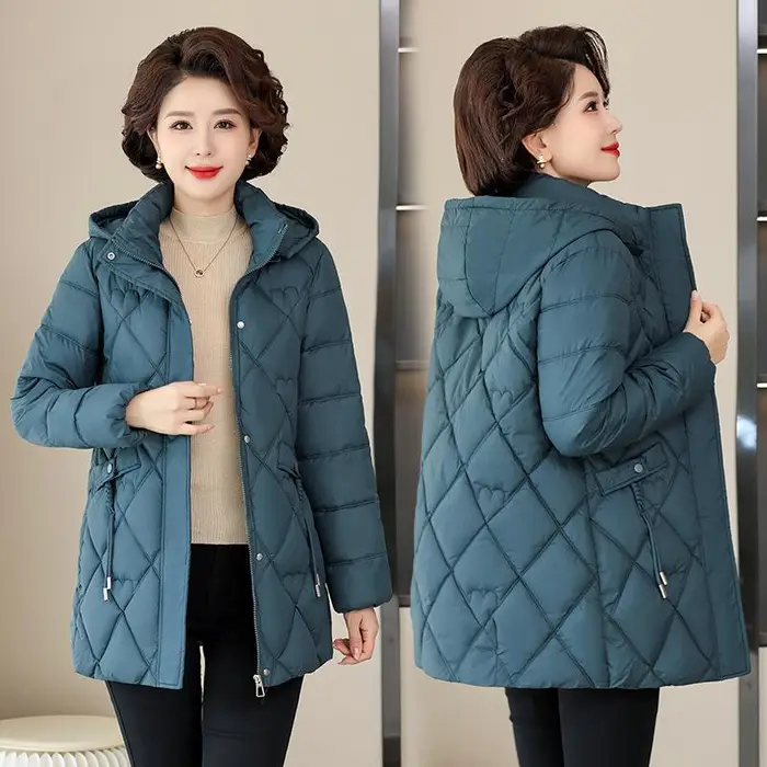 Kenzo Giacca invernale in piumino da donna, Giacca invernale in cotone per donne di mezza età e anziane, Nuovo stile giacca in cotone caldo