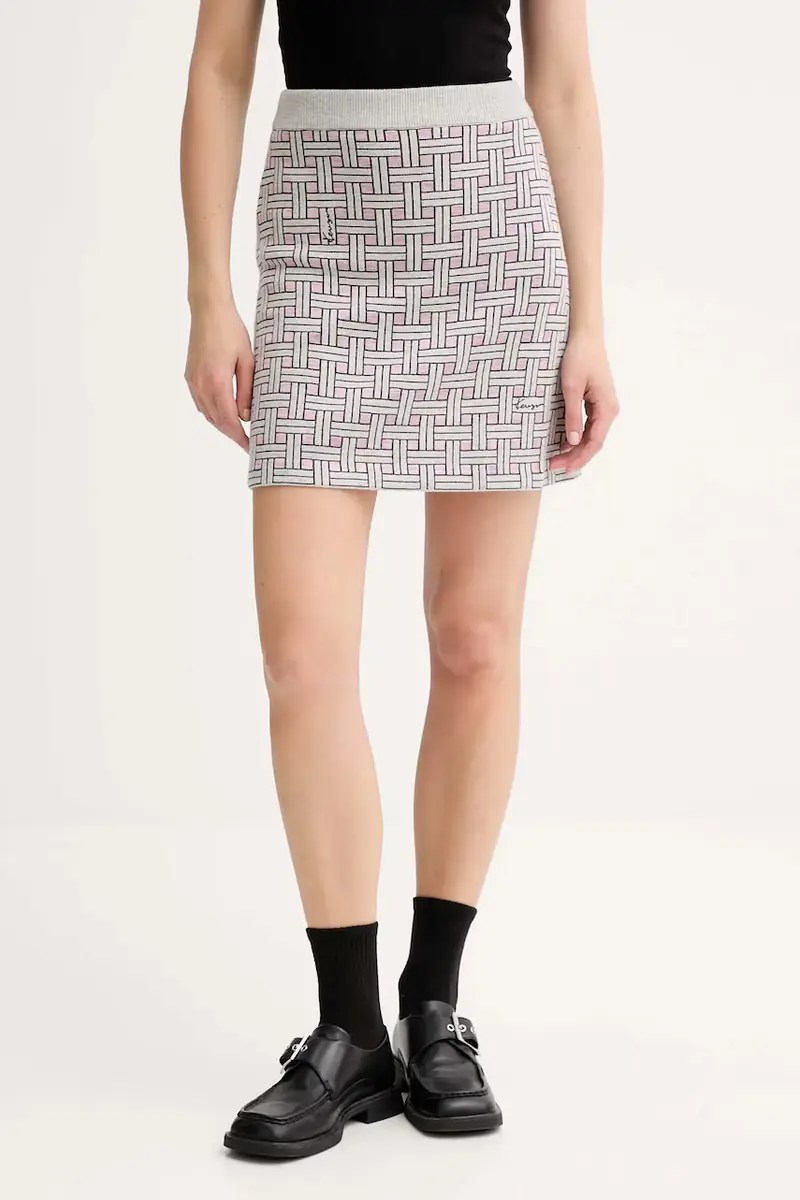 Kenzo gonna con lana colore grigio FF62JU6013CQ