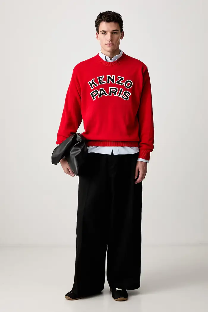 Kenzo maglione da uomo con lana Rosso
