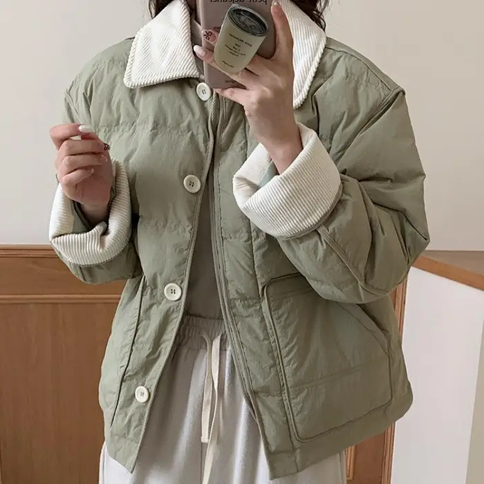 Kenzo Nuovo Cappotto Corto Invernale da Donna Stile Coreano Ampio In Cotone Ispessito Stile Piccolo Profumato Cappotto In Cotone Giacca In